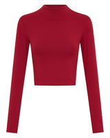 Long Sleeve Crop Wine