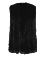 Fox Fur Vest - Black