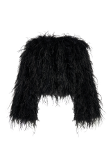 Ostrich Feather Crop Jacket