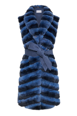 Classic Winter Vest Long in Blue