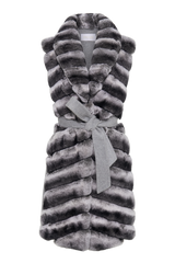 Classic Winter Vest Long in Silver Black