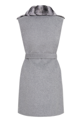 Classic Winter Vest Long in Silver Black