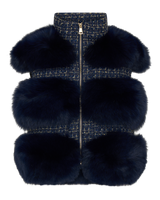 Classic Winter Vest Fur in Navy