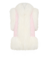 Shearling Vest in Pink