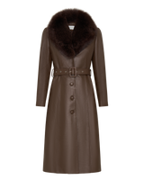 Leather and Fur Jacket - Brown