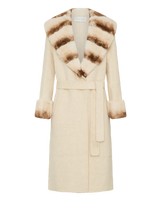 Wool Coat Rabbit Fur Trim