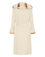 Wool Coat Rabbit Fur Trim