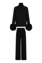 Wool and Shearling Set - Black