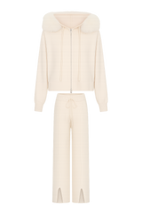 Cream Wool and Fox Tracksuit