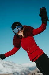 Technical Ski Set with Phone Holder - Wine