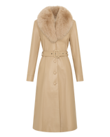 Leather and Fur Jacket - Coffee Cream