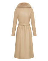 Leather and Fur Jacket - Coffee Cream