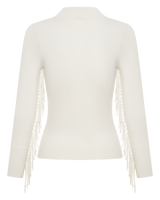 Cashmere Tassle Top - White