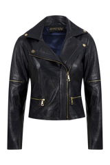 Sports Tough Biker Jacket in Navy